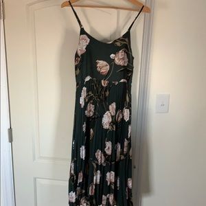 Olive green midi dress